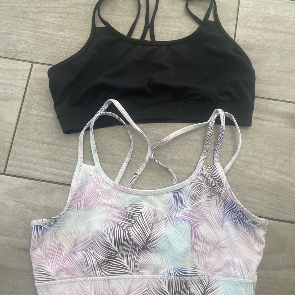 Giam Black and Multicolor Strappy Sports Bras